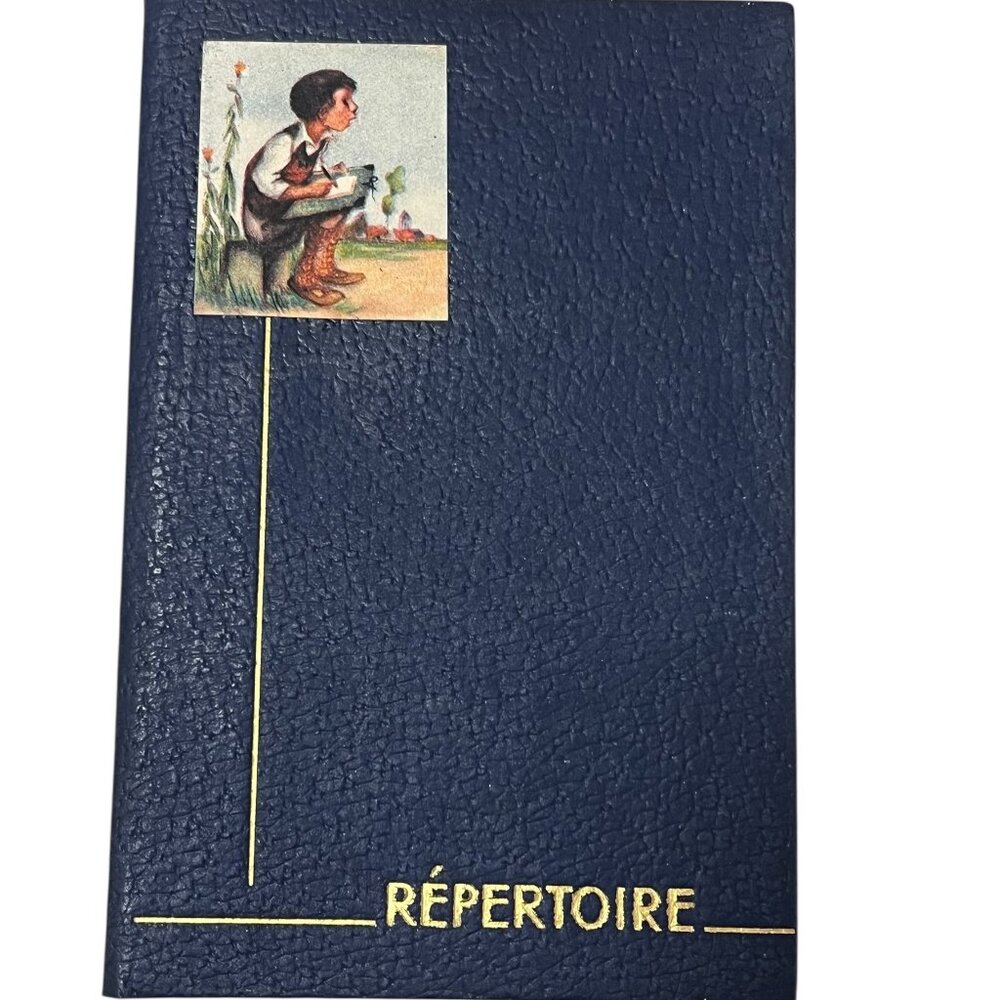 Vintage French Address Book Hardcover Pocket Contact Booklet Repertoire Blue Boy